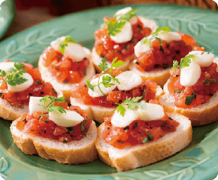 トマトとモッツァレラチーズのブルスケッタ