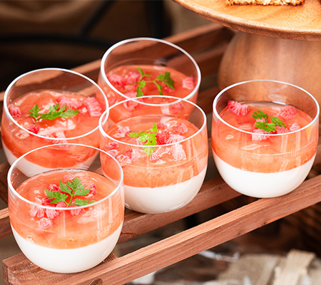 ココナッツプリンとグァバのゼリー