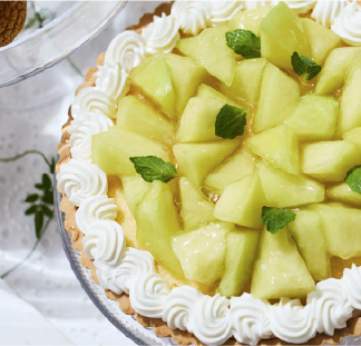 果汁あふれるメロンのカスタードタルト