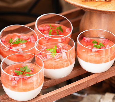 ココナッツプリンとグァバのゼリー